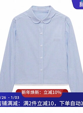 现货衬衫2026春季新款娃娃领格子棉质上衣女3K1CB12