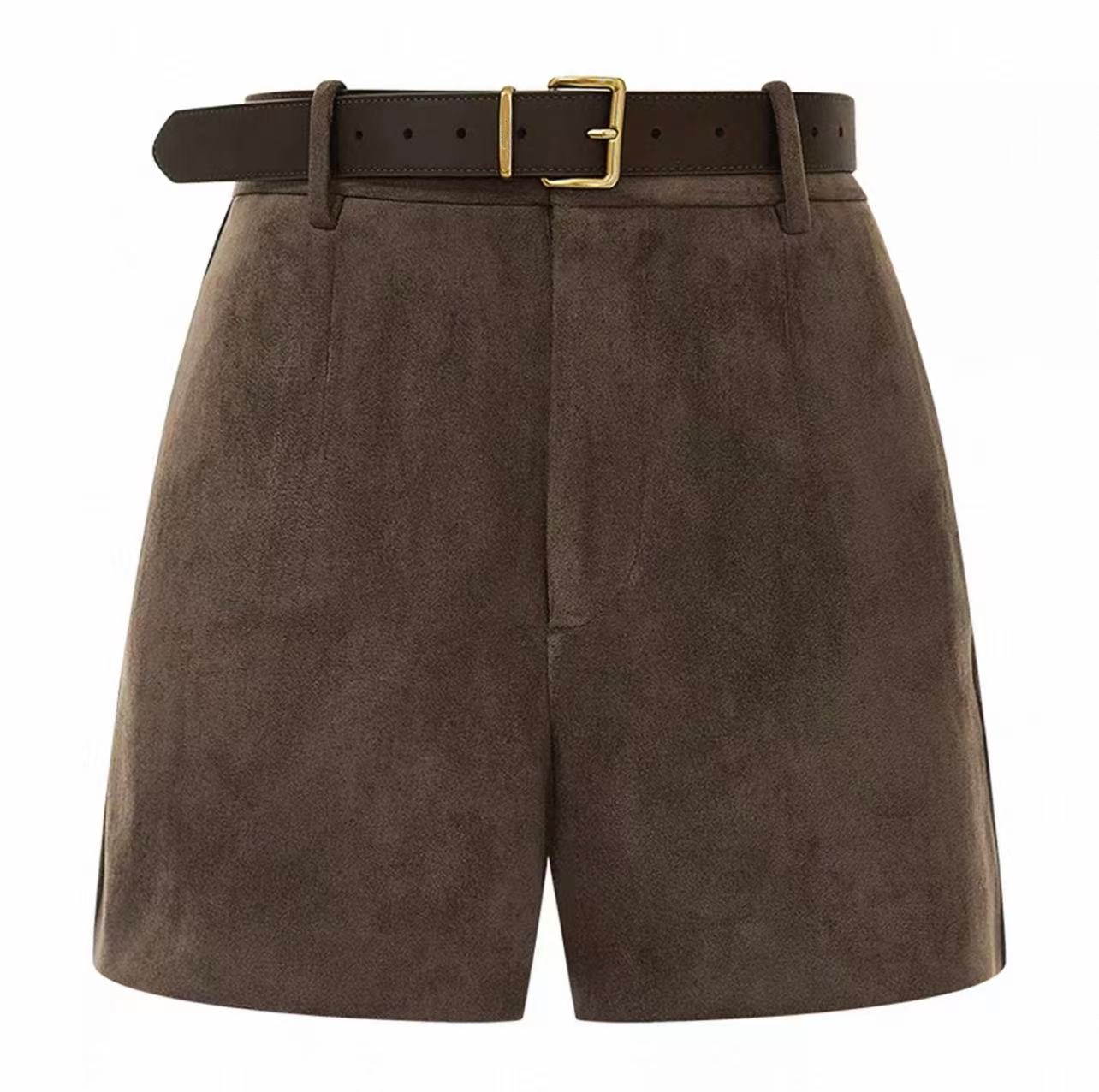 预.售休闲短裤2026春季新款美拉德仿麂皮直筒裤子3K1QB33