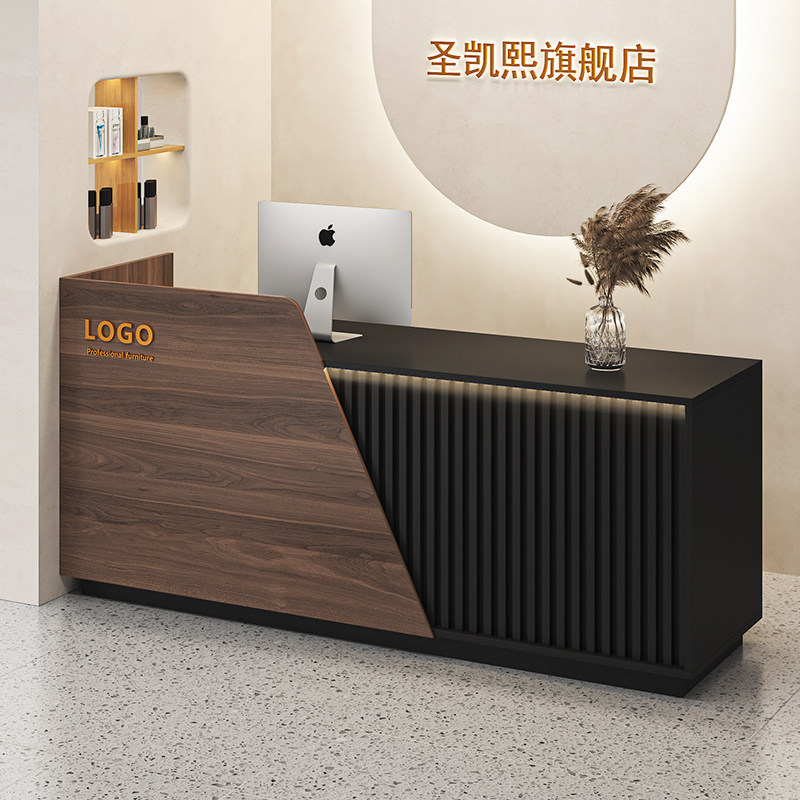 收银柜台前台接待台服装店收银桌店铺小型柜台展示柜一体网红吧台