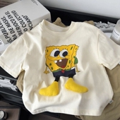 新款 儿童纯棉短袖 T恤2025夏季 男童卡通印花立体休闲上衣t