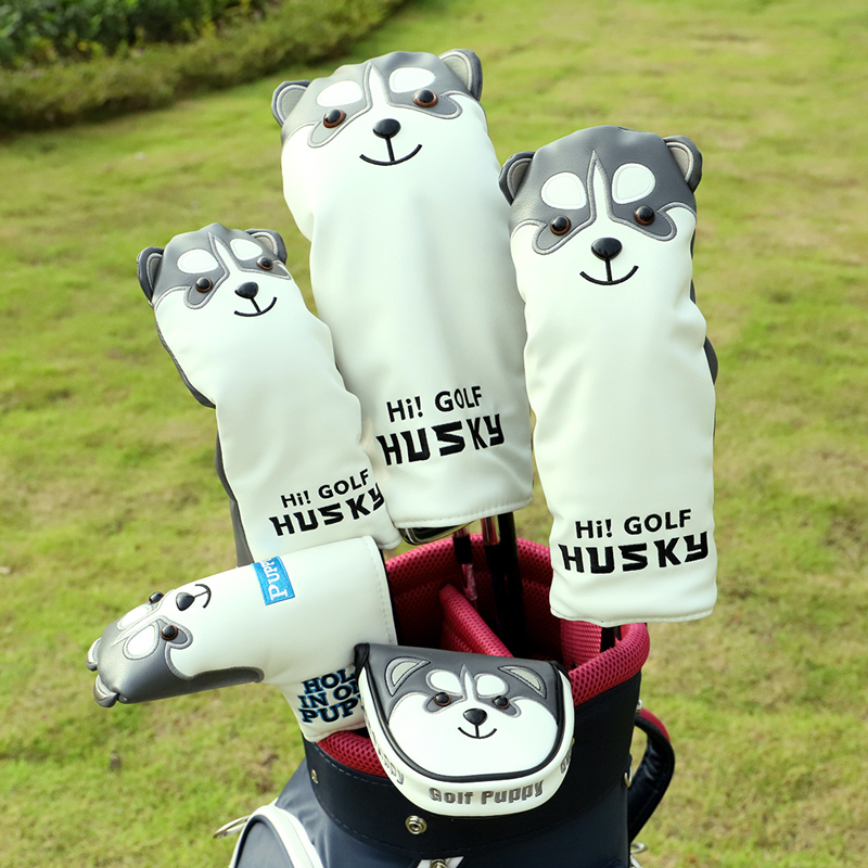 出口husky可爱卡通保护高尔夫球