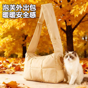 宠物猫咪外出包单肩手提拎袋子狗狗小型犬露头斜跨可折叠便携背包