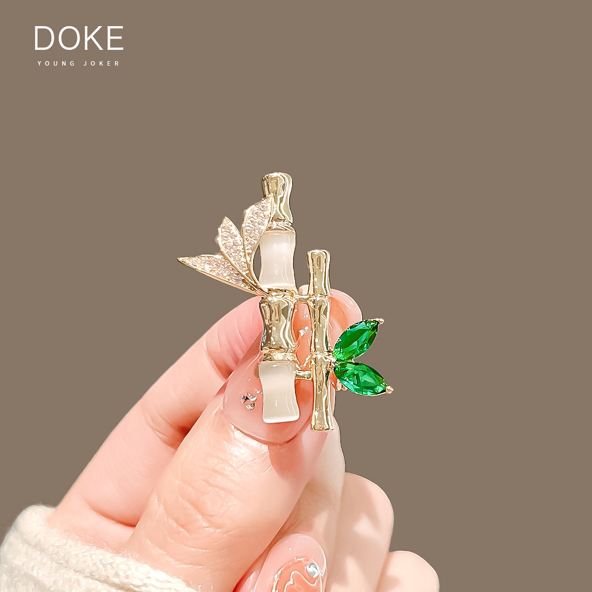 平安竹子胸针高档男女寓意节节高升国风奢华气质胸花创意别针配饰