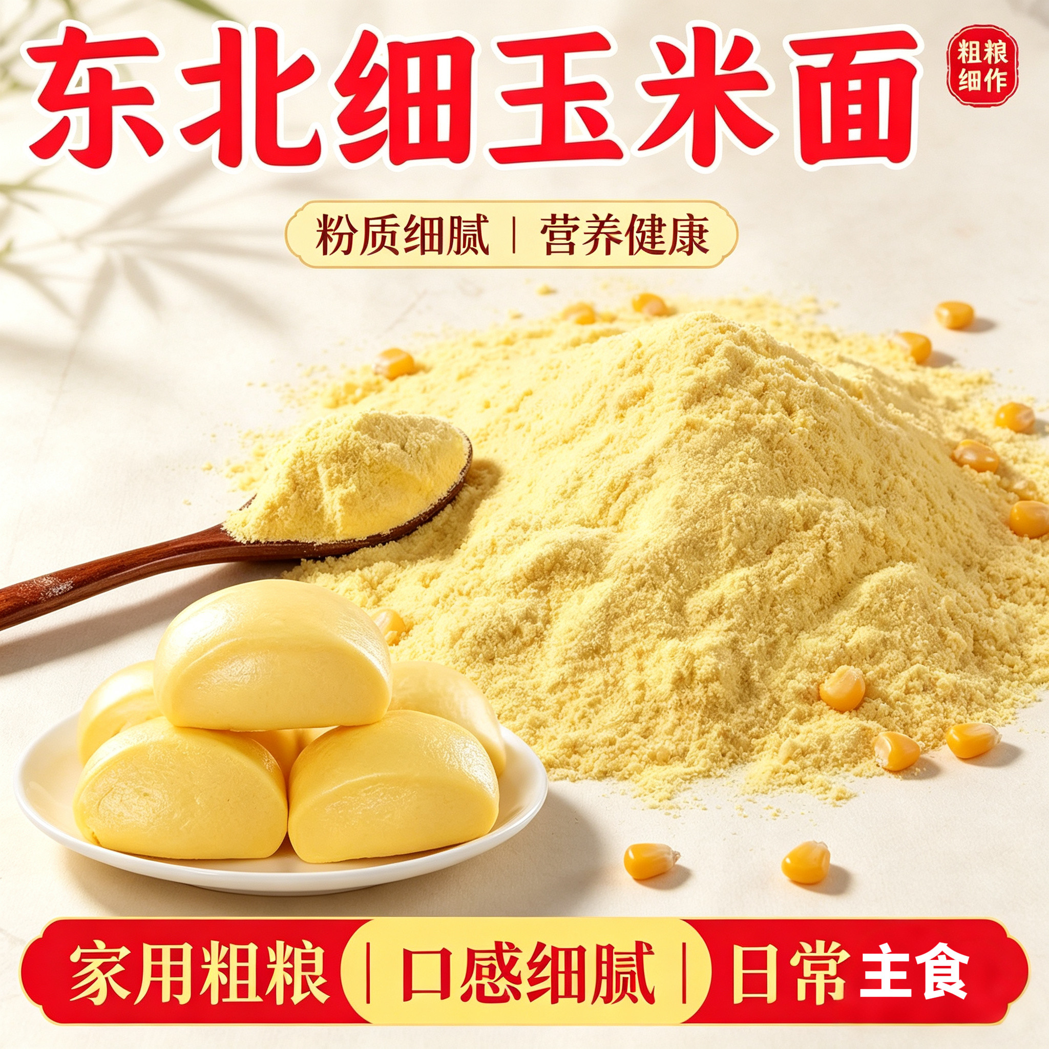 2026年新玉米面东北纯旗舰店食用粗面饼子苞米粉做馒头饺子专用粉