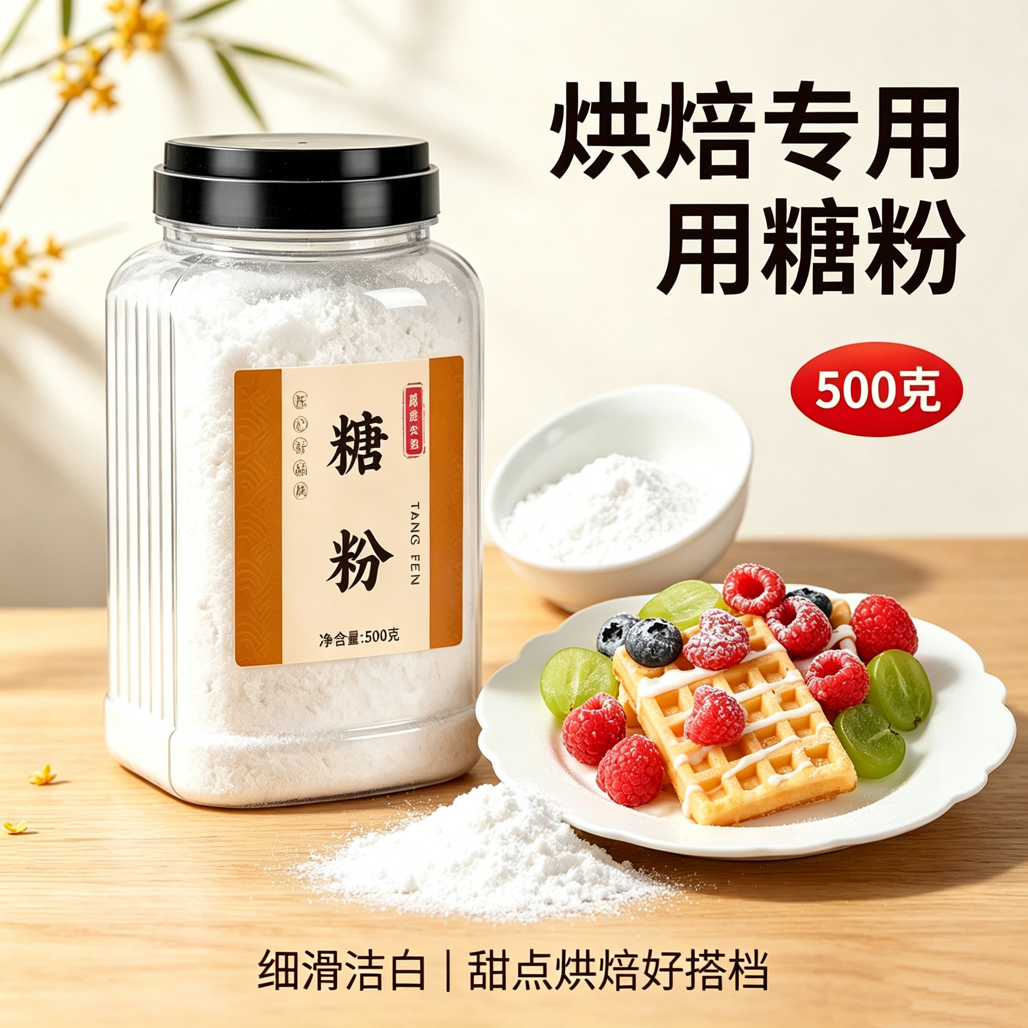 糖粉烘焙专用防潮甜甜圈无添加曲奇儿童商用撒料白糖粉糖霜白砂糖