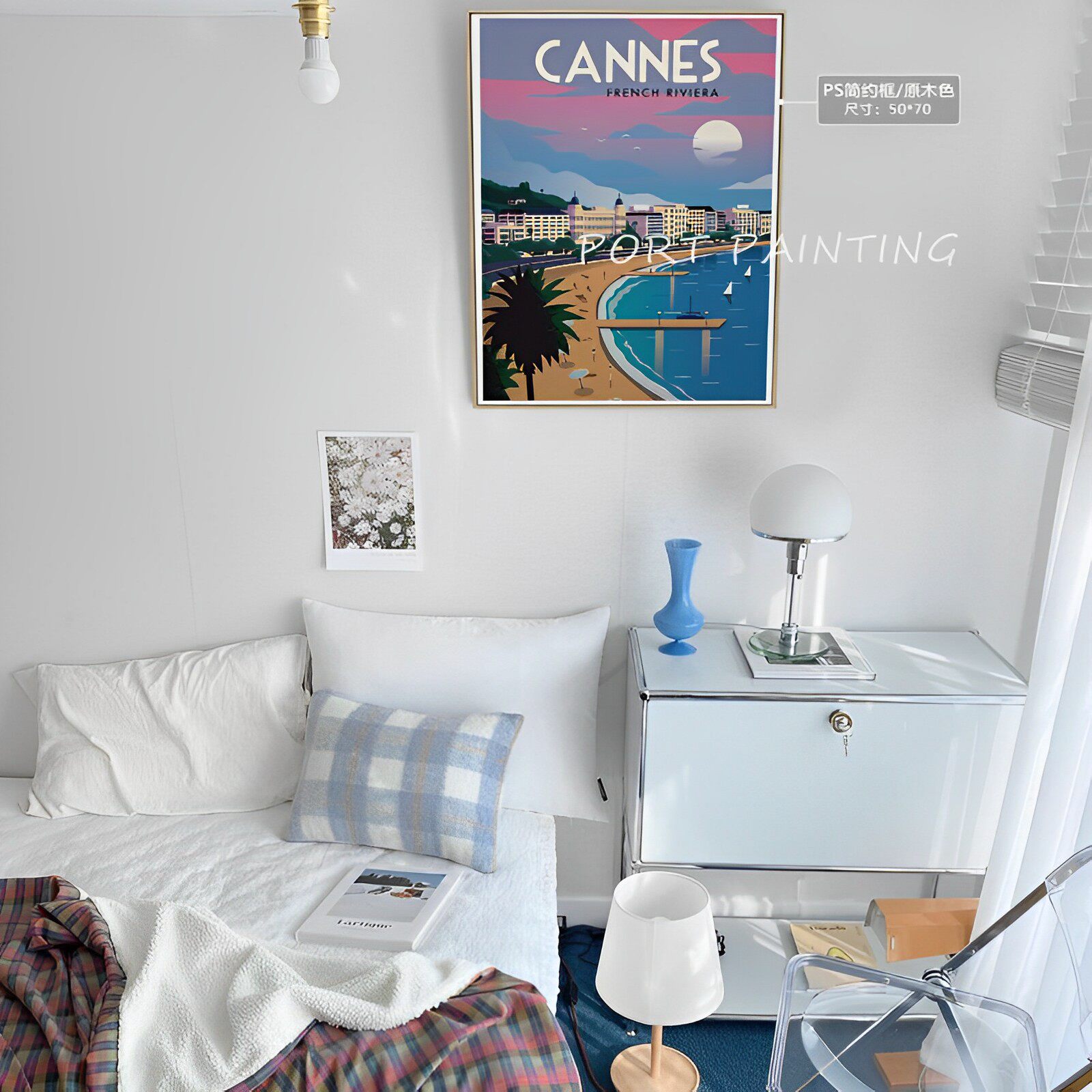 港画 城市风海报挂画美国旧金山地域杂志手绘印刷摆件英文装饰画