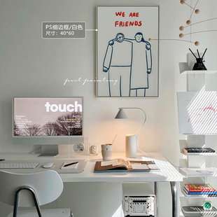 简约抽象艺术海报手绘花落地装 韩国ins小众款 饰画 painting Port