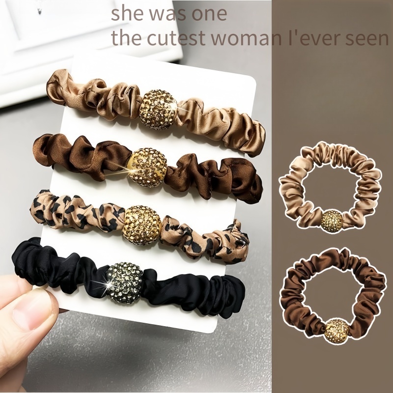 日韓女簡約高級感水鉆發圈發飾