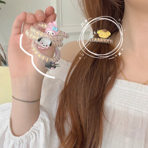 透明电话线发圈可爱头绳高弹力