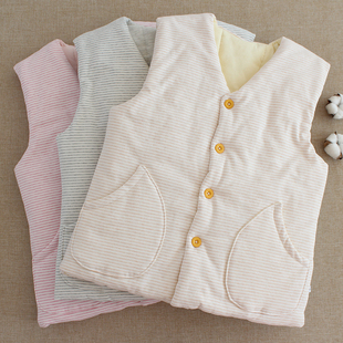 条纹纯棉花女士马甲成人马夹保暖加厚修身 大人休闲背心棉服秋冬季