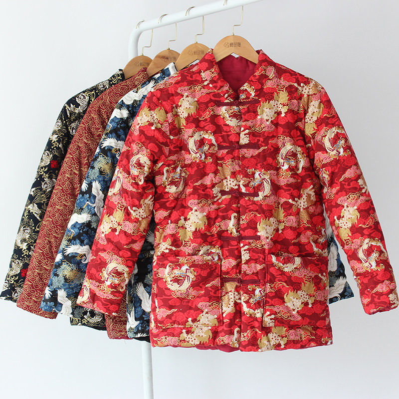 手工纯棉花男士民族风成人大人棉袄加厚保暖棉衣居家外穿冬季外套