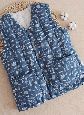 男士纯棉花手工加厚保暖马甲冬季居家外穿坎肩中老年爸爸装棉背心