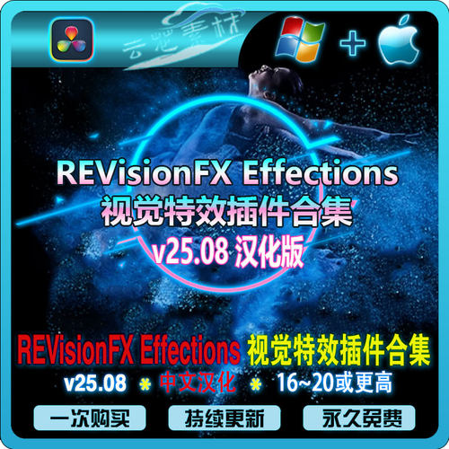 REVisionFX 达芬奇视觉特效 动态模糊无损放大慢动作变速插件合集