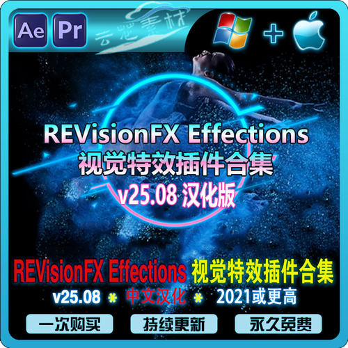 AE/PR视觉特效插件合集 REVisionFX/Twixtor/Flicker/RSMB/Noise
