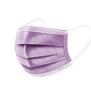 福泽龙一次性医用外科口罩医疗四层防护口罩粉紫色独立装30只盒装