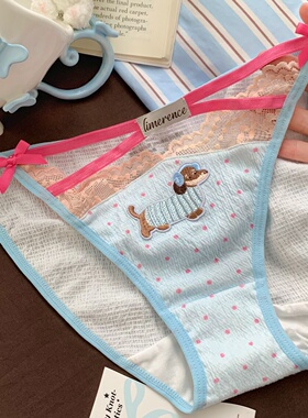 「LC」波点腊肠狗*可爱高颜值内裤女镂空蕾丝女士三角裤2026新款