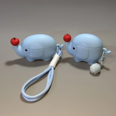 旋转大象适用vivotwsa4保护套硅胶iqootwsair3蓝牙耳机壳vivotwsair3pro保护壳vivotws5无线盒iqootws5可爱软