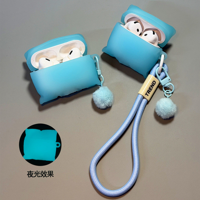 夜光枕头适用vivotws5保护套硅胶vivotws5hifi版蓝牙耳机壳防摔iqootws5保护壳vivotws4挂绳可爱vivotws2e软3