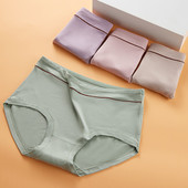 三角裤 莫代尔内裤 头 透气竹纤维棉中腰短裤 妈妈女士大码 女夏季 薄款