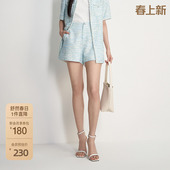 子2024新款 ochirly欧时力裤 夏装 法式 珠片小香风短裤 轻奢时尚 女