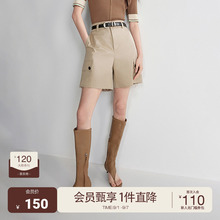 学院工装风短裤女 ochirly欧时力裤子2024新款夏装宽松直筒休闲