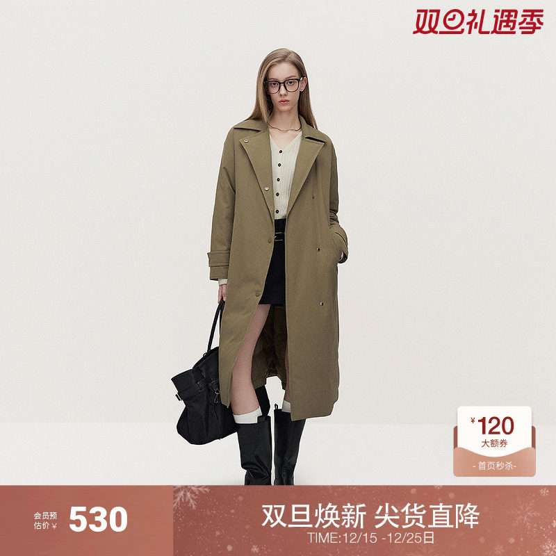 欧时力保暖长款羽绒大衣