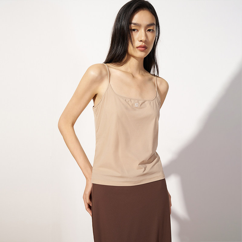 OCHIRLY欧时力 可调节肩带吊带背心女上衣打底方领春季新品