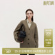 毛衣2024秋冬新品 OCHIRLY欧时力 100%羊毛V领针织外套女中长开衫