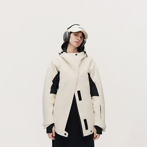 ochirly欧时力 夹克羽绒服外套女中长款滑雪服腰带2024秋冬新品