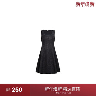 春装 ochirly欧时力2024新款 方领气质显瘦A字裙 连衣裙 小香风无袖