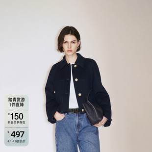 气质2024秋季 OCHIRLY欧时力 羊毛双面呢小香风外套女法式 短款 新品