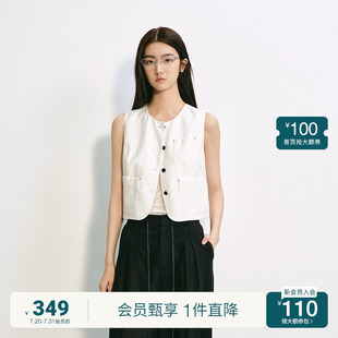 短款 马甲女上衣透气工装 ochirly欧时力 西装 设计感2025夏季 新品