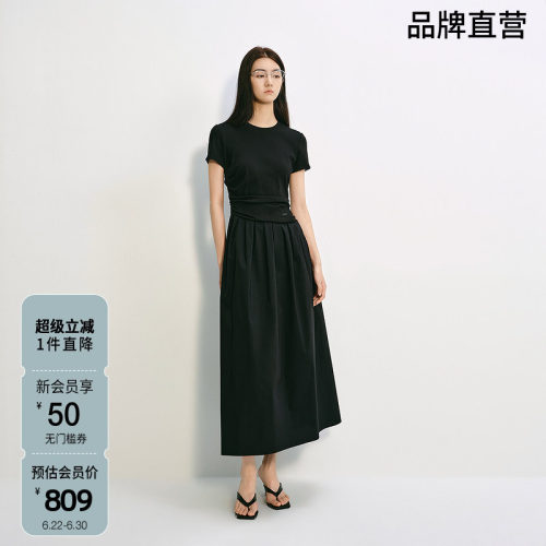 欧时力法式A字显瘦连衣裙夏季