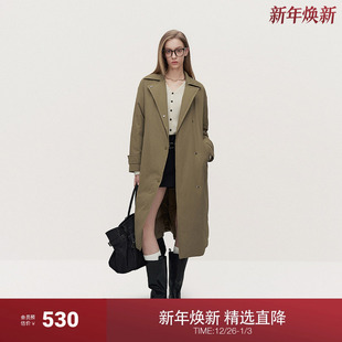 新品 羽绒服大衣女上衣外套保暖腰带2024秋季 长款 ochirly欧时力