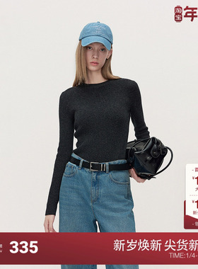 【可机洗100%羊绒衫】OCH.欧时力毛衣针织上衣套头内搭25春新款