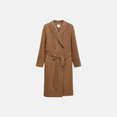 外套排扣大衣腰带2025秋冬新品 OCHIRLY欧时力 100%羊毛双面呢长款