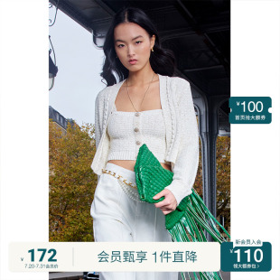 開衫 黑標系列 法式 春裝 歐時力 金蔥節子紗小香風針織外套2023新款