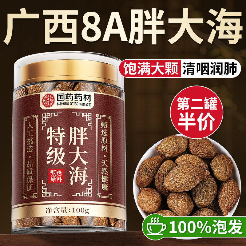 胖大海正品中药材泡水喝广西桂林原产胖大海干果国药官方旗舰店