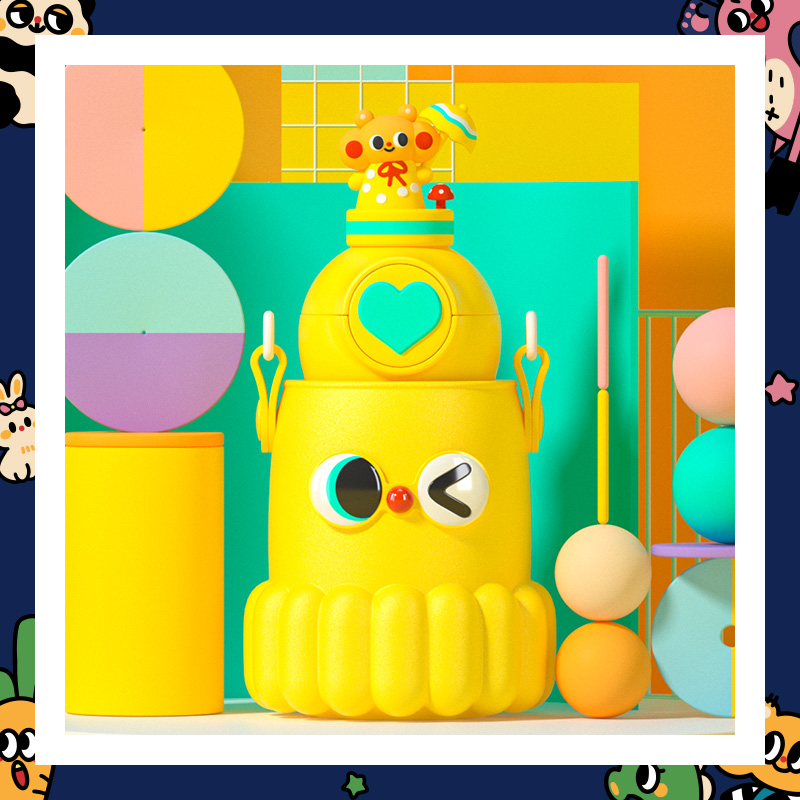 cocomango儿童保温杯316不锈钢