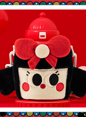 小红帽coco mango儿童保温杯吸管两用可爱女高颜值圣诞礼物水杯子