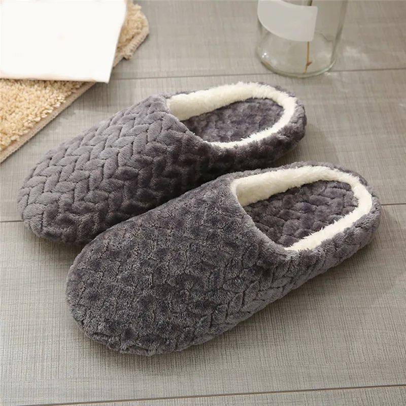 Women Winter Home Fur Slippers Cartoon Cat Non-Slip Soft War