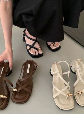 Sandals Designer New 2025 Dress Women Metal Decoration Ladie