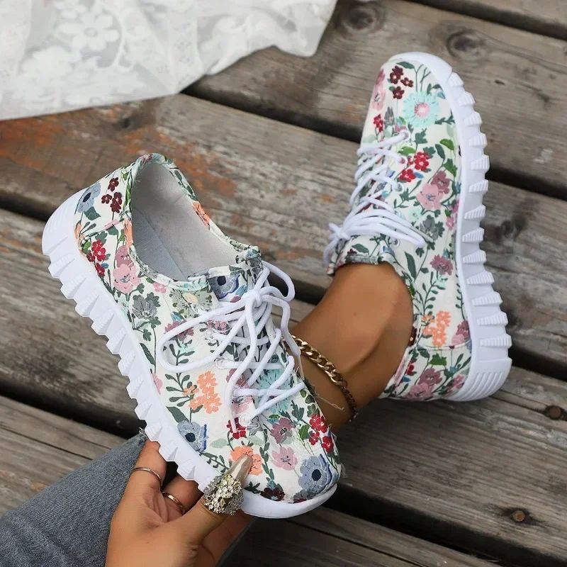 Autumn Shoes for Women 2024 Fashion Printed Women's Sneakers
