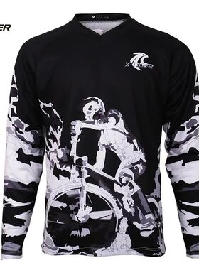 Camiseta de manga larga X-Tiger antiuv Downhill MTB, camiset