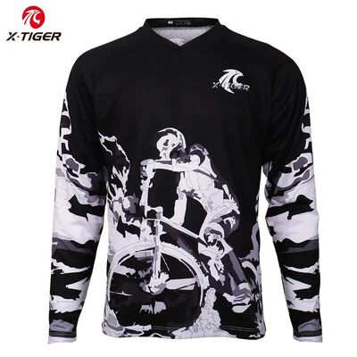 Camiseta de manga larga X-Tiger antiuv Downhill MTB, camiset