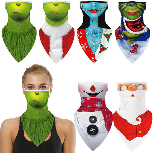 How Grinch Stole Christmas Santa Claus Snowman Cosplay Face