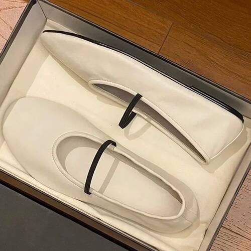 Round Toe Mary Janes Shoes For Women Elastic Band Solid Colo