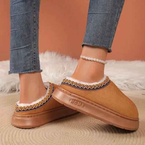 Winter 2025 New Cashmere Warm Thick Sole Heelless Covered Ha