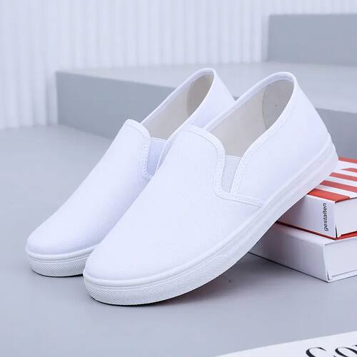 Cresfimix women classic height increased white canvas shoes