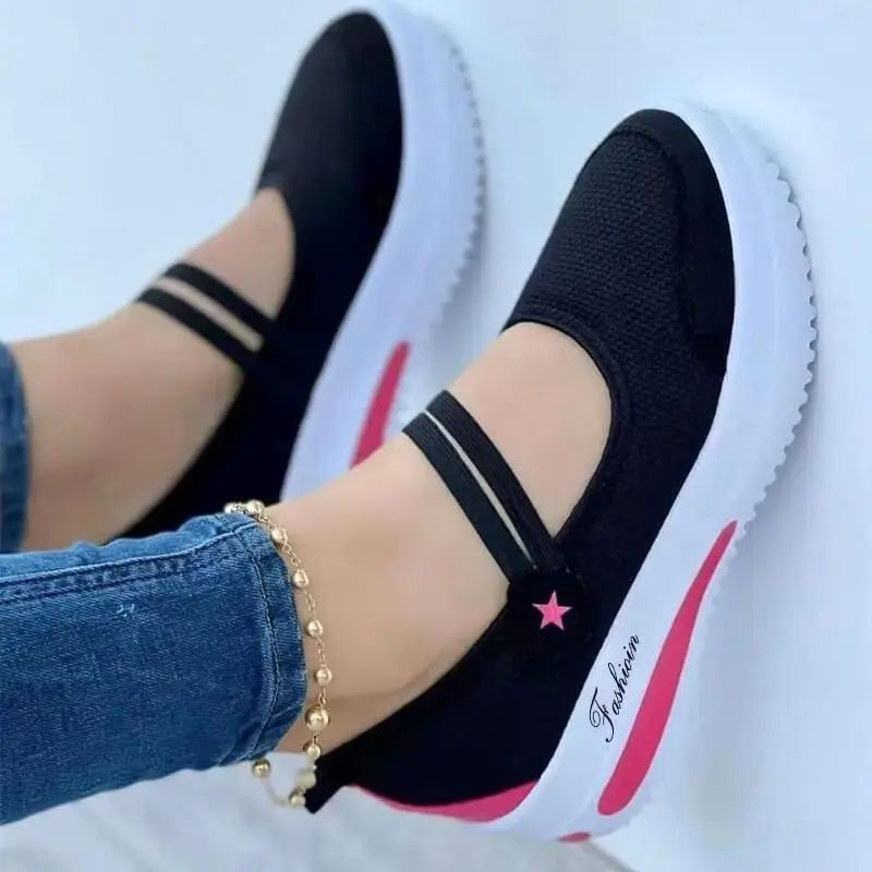2025 Women's Shoes Wedges Canvas Shoes New Mesh Female Tenni